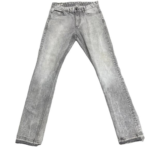 Calvin Klein Mens Jeans 30x32 Slim Fit Gray Stain Grunge Raw Hem - Picture 1 of 10